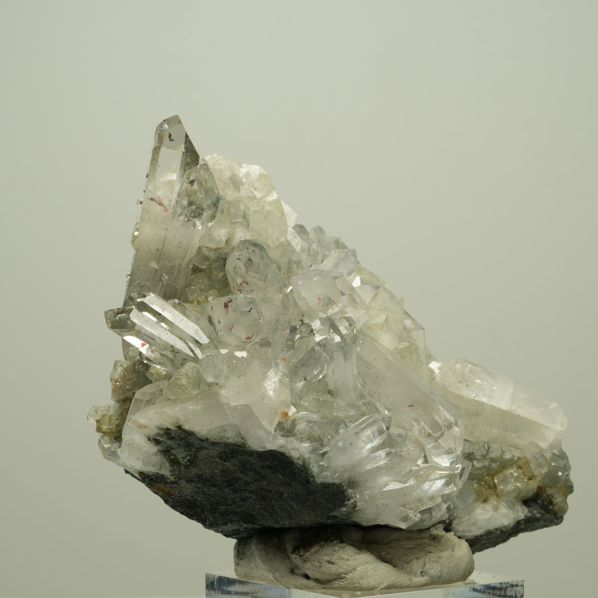 Harlekin Starburst Quarz, Prehnit, Calcit, Epidot, Matrix Streep Mine, Namibia 77*47*41mm #14706