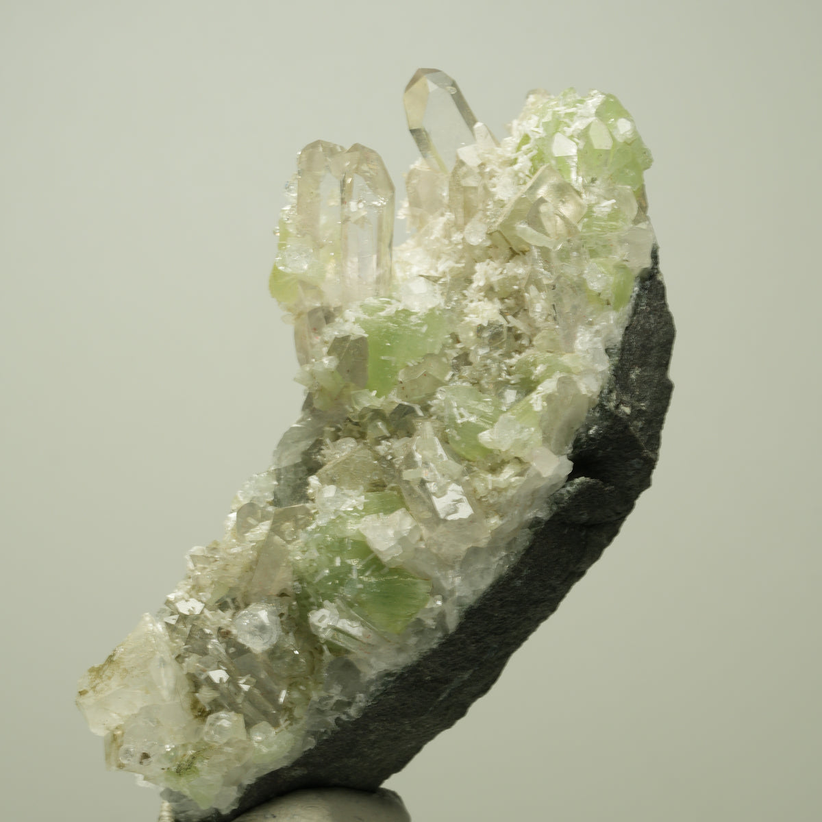 Starburst Quarz, Prehnit, Calcit, Analcim, Epidot, Matrix Streep Mine, Namibia 84*53*39mm #14708