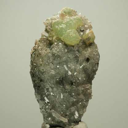 Harlekin Starburst Quarz, Prehnit, Analcim, Epidot, Matrix Streep Mine, Namibia 84*42*40mm #14711