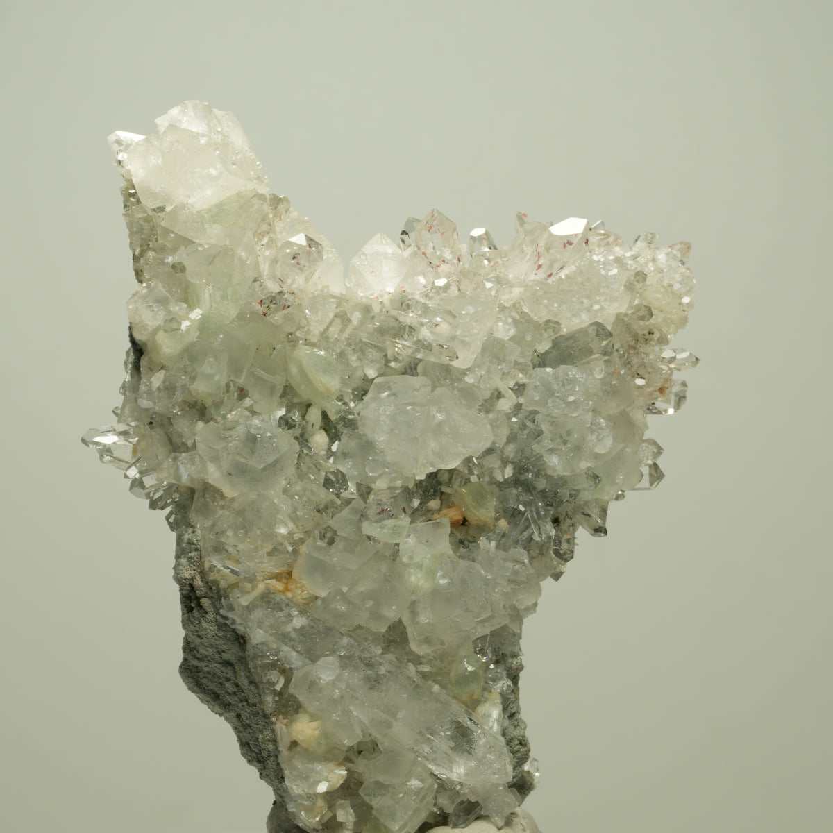 Harlekin Starburst Quarz, Prehnit, Analcim, Epidot, Calcit Streep Mine, Namibia 79*64*43mm #14712