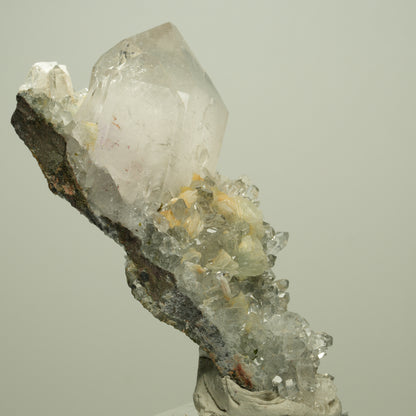 Harlekin Starburst Quarz, Prehnit, Calcit, Epidot, Matrix Streep Mine, Namibia 85*36*37mm #14713