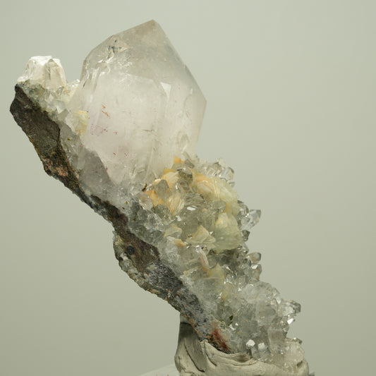 Harlekin Starburst Quarz, Prehnit, Calcit, Epidot, Matrix Streep Mine, Namibia 85*36*37mm #14713