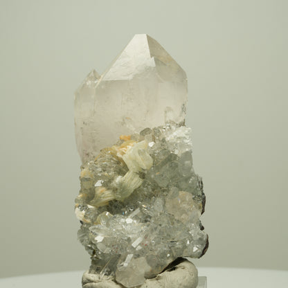 Harlekin Starburst Quarz, Prehnit, Calcit, Epidot, Matrix Streep Mine, Namibia 85*36*37mm #14713