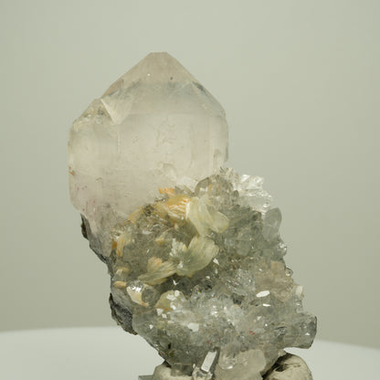 Harlekin Starburst Quarz, Prehnit, Calcit, Epidot, Matrix Streep Mine, Namibia 85*36*37mm #14713