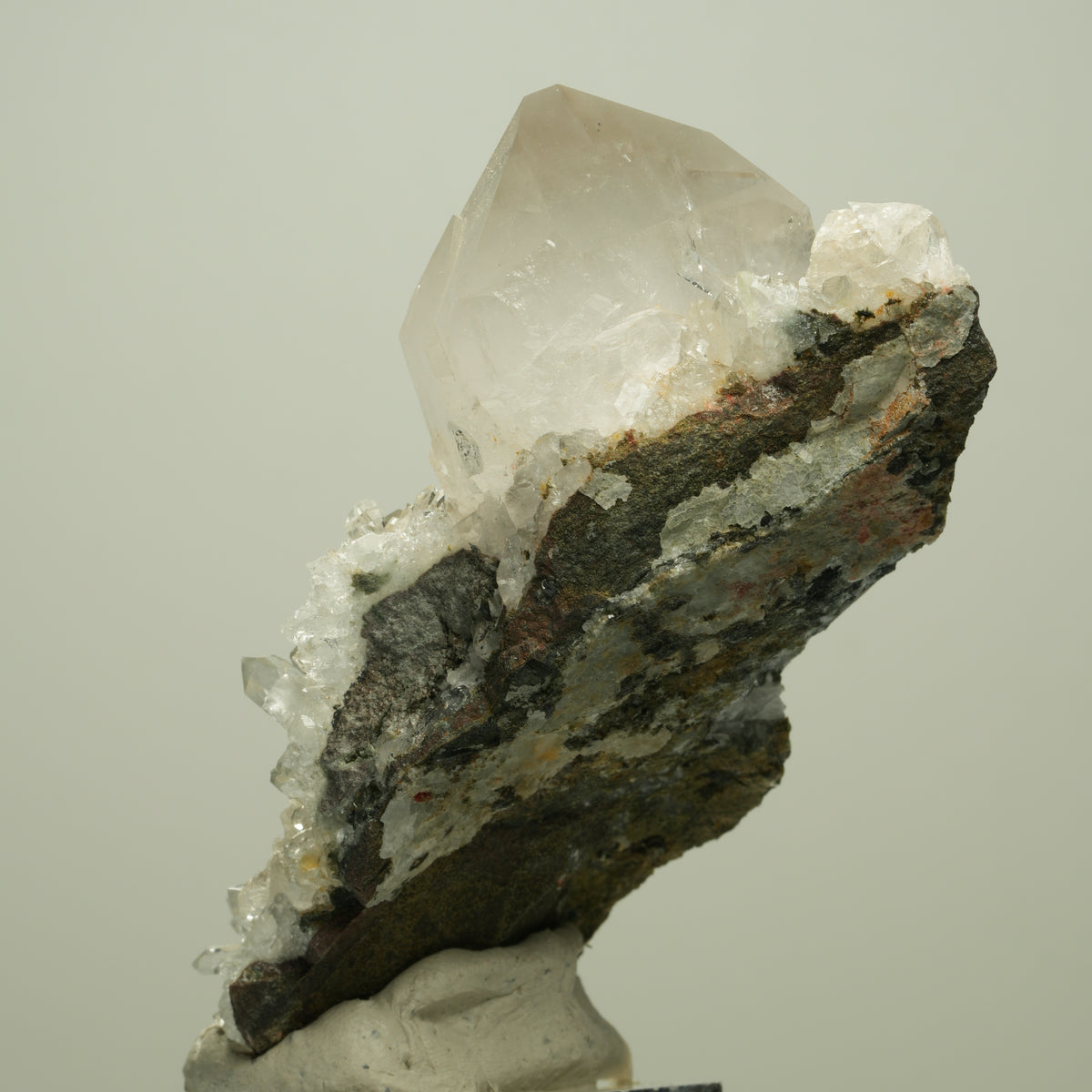 Harlekin Starburst Quarz, Prehnit, Calcit, Epidot, Matrix Streep Mine, Namibia 85*36*37mm #14713