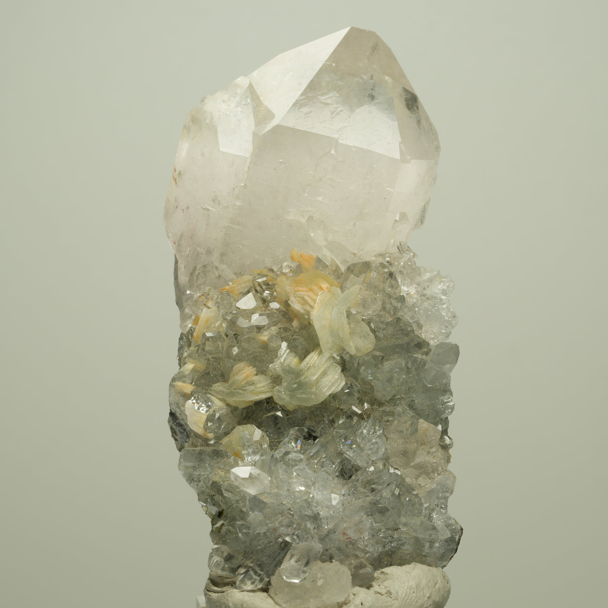 Harlekin Starburst Quarz, Prehnit, Calcit, Epidot, Matrix Streep Mine, Namibia 85*36*37mm #14713