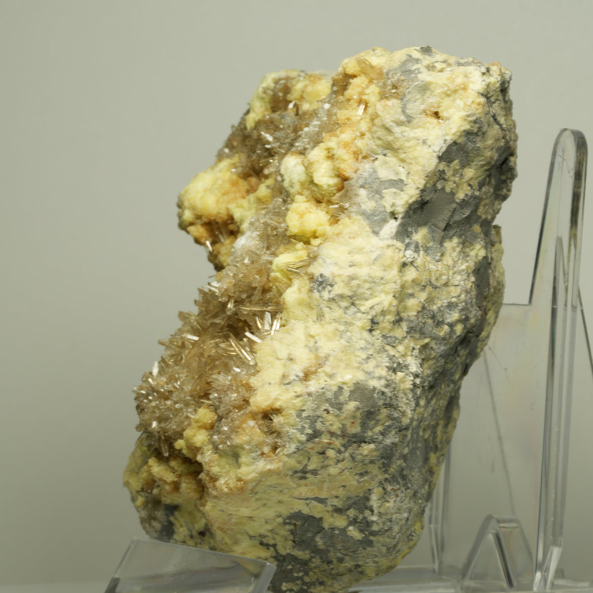 Große Nadelgips, (Gips, Selenit), Schwefel Stufe Unbekannt 100*80*54mm #14719