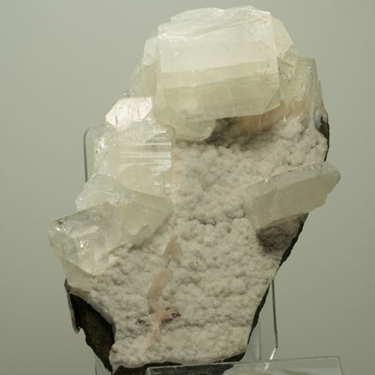 XL Transparenter Apophyllit mit Stilbit auf weißer Matrix Poona, Indien 126*68*60mm #14726