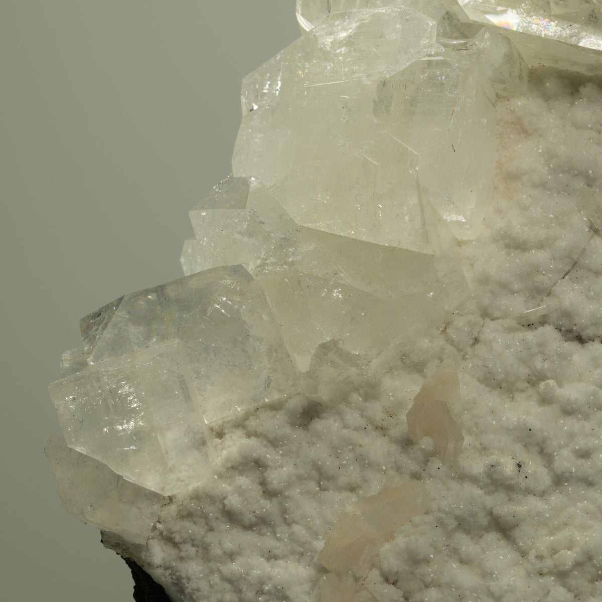 XL Transparenter Apophyllit mit Stilbit auf weißer Matrix Poona, Indien 126*68*60mm #14726