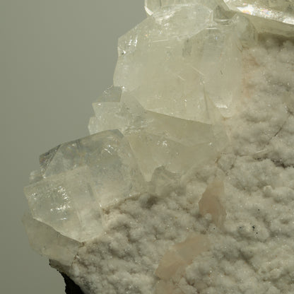 XL Transparenter Apophyllit mit Stilbit auf weißer Matrix Poona, Indien 126*68*60mm #14726