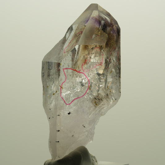 Enhydro Harlekin Lemurian Phantom Amethyst Analcim 2x Blase Streep Mine Namibia 63*30*21mm #14740