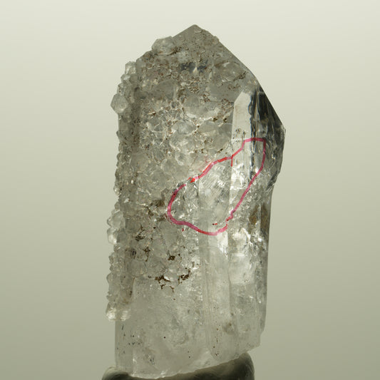 Enhydro Phantom Amethyst mit Analcim, Hämatit, 1x Blase Streep Mine Namibia 51*25*20mm #14771
