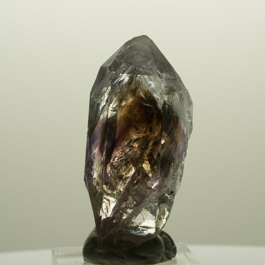 Lemurian Phantom Amethyst mit Hämatit Streep Mine, Goboboseb, Namibia 50*23*20mm #14774