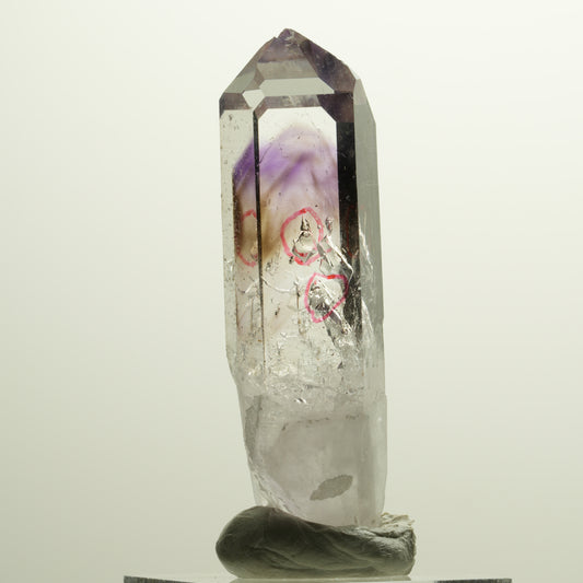 Enhydro Lemurian Phantom Amethyst Spitze, 2x Blase Streep Mine Namibia 54*16*13mm #14776