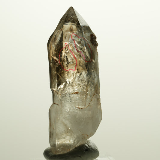 Enhydro Skelett Phantom Rauchquarz DT Zepter, 2x Blase Streep Mine Namibia 58*19*17mm #14777
