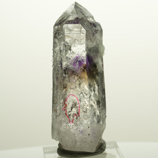 Enhydro Lemurian Phantom Amethyst, Analcim, Hämatit, Prehnit Streep Mine Namibia 61*22*21mm #14779