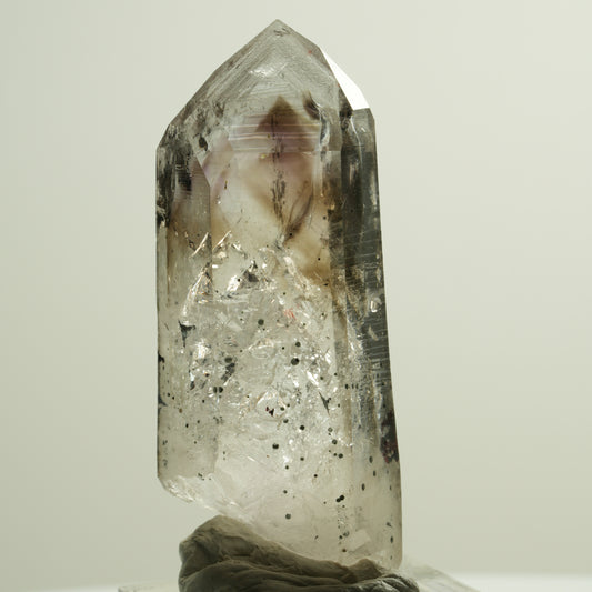 Harlekin Lemurian Phantom Amethyst mit Analcim Streep Mine, Goboboseb, Namibia 55*22*17mm #14781