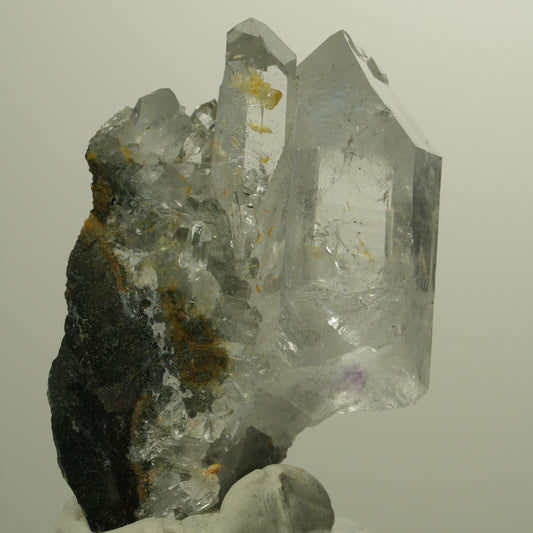 Lemurian Phantom Amethyst mit Prehnit auf Matrix Streep Mine Namibia 46*32*16mm #14785