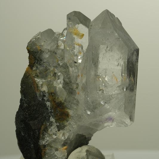 Lemurian Phantom Amethyst mit Prehnit auf Matrix Streep Mine Namibia 46*32*16mm #14785