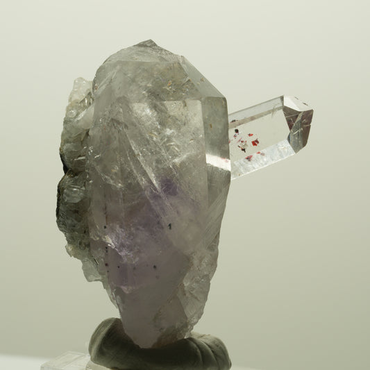 Harlekin Lemurian Phantom Amethyst, Prehnit auf Matrix Streep Mine Namibia 49*36*35mm #14786