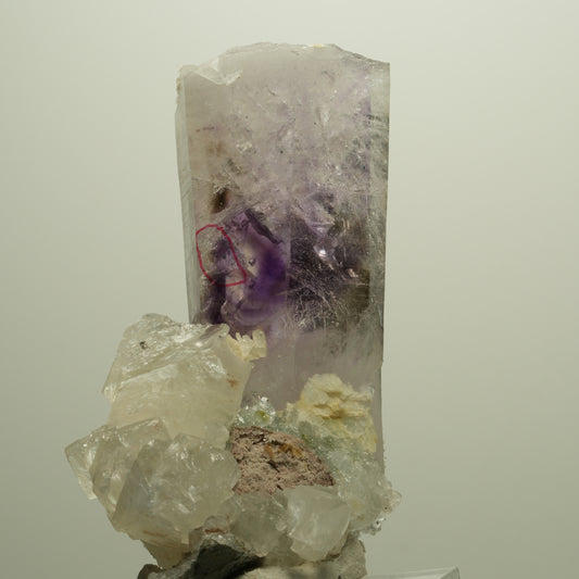 XL Enhydro Amethyst Analcim Hämatit Calcit Prehnit Matrix Streep Mine, Namibia 92*71*44mm #14788