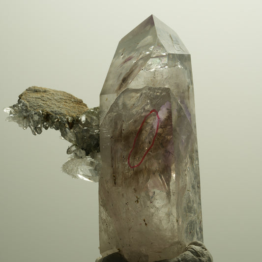 Enhydro Phantom Amethyst, Analcim, Epidot, Matrix, 1x Blase Streep Mine Namibia 79*59*27mm #14794