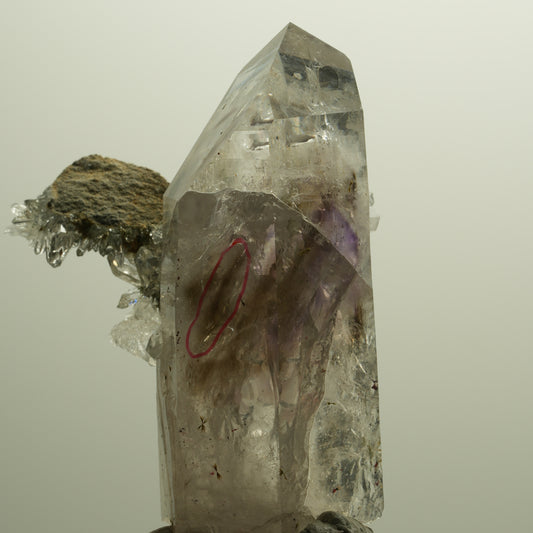 Enhydro Phantom Amethyst, Analcim, Epidot, Matrix, 1x Blase Streep Mine Namibia 79*59*27mm #14794