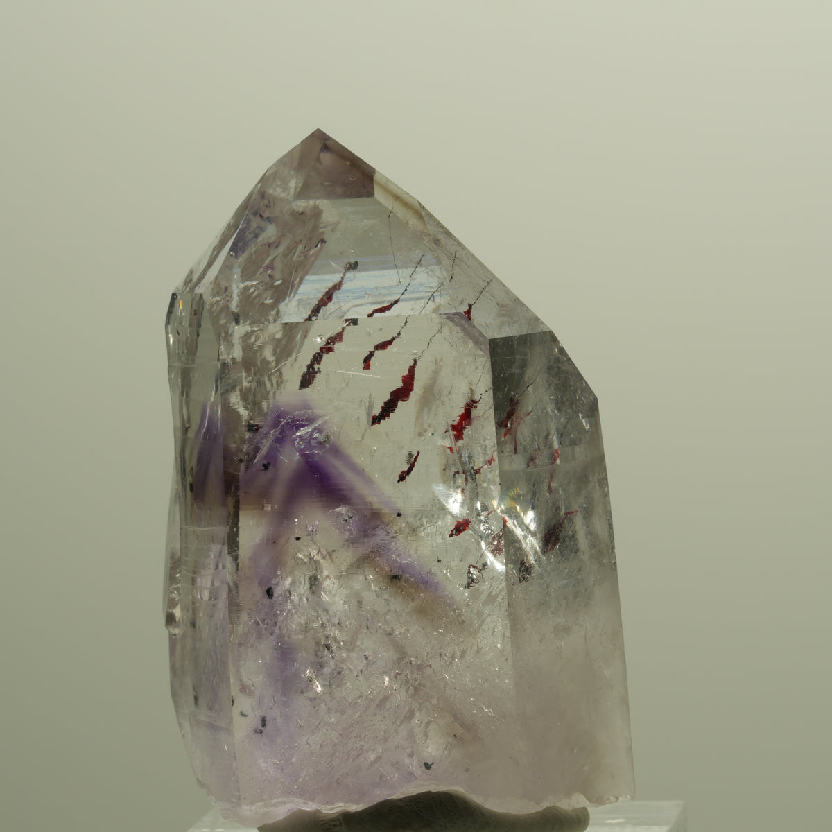 Harlekin Lemurian Phantom Amethyst Spitze Streep Mine, Goboboseb, Namibia 42*28*18mm #14795