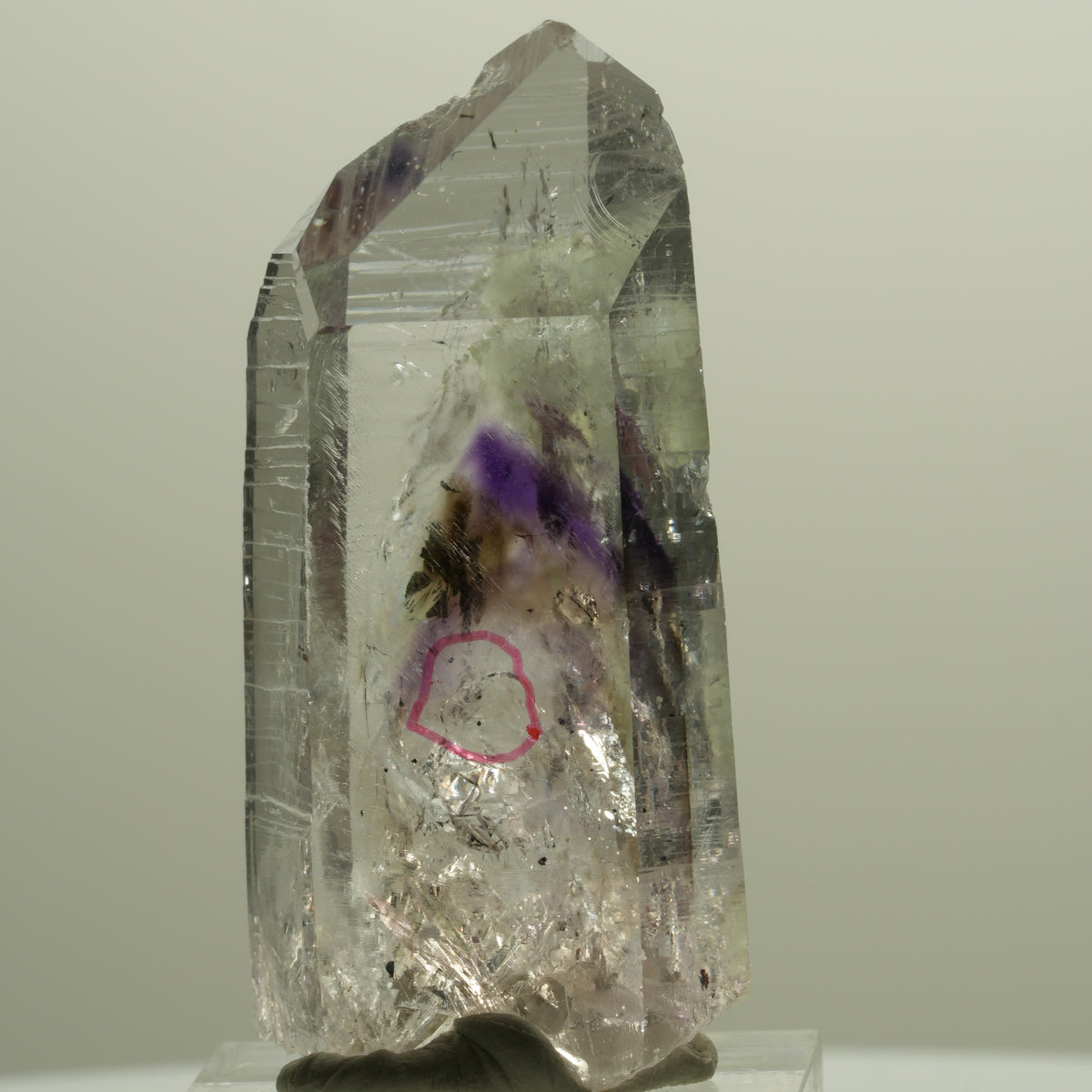 Enhydro Lemurian Phantom Amethyst Analcim Prehnit 2x Blase Streep Mine Namibia 52*24*17mm #14797