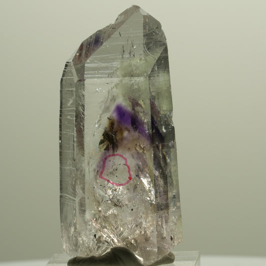 Enhydro Lemurian Phantom Amethyst Analcim Prehnit 2x Blase Streep Mine Namibia 52*24*17mm #14797
