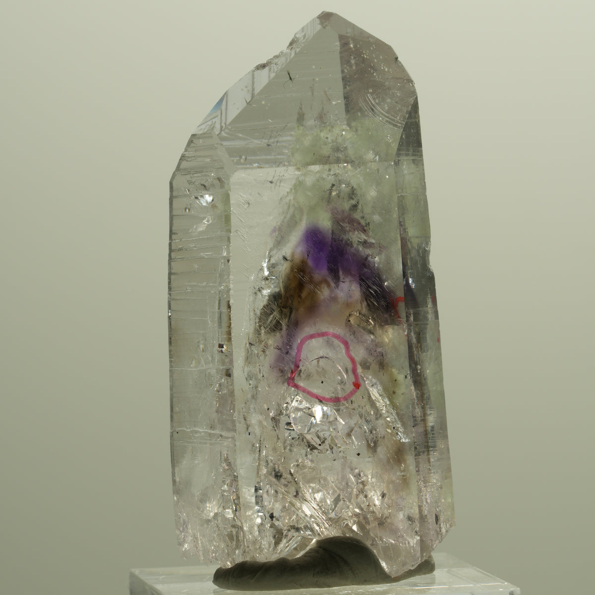 Enhydro Lemurian Phantom Amethyst Analcim Prehnit 2x Blase Streep Mine Namibia 52*24*17mm #14797