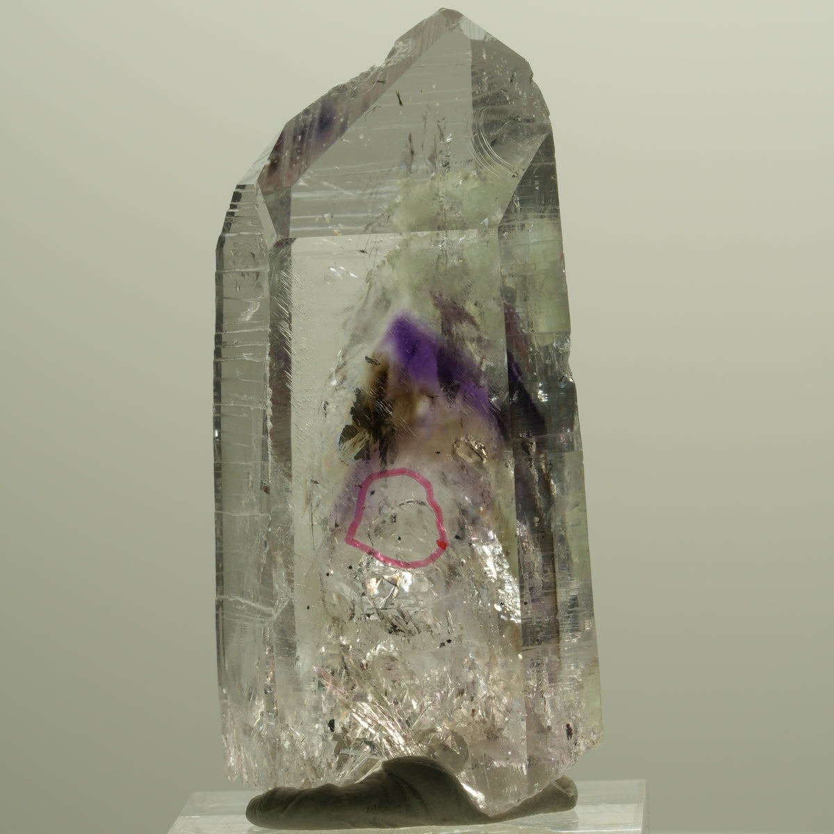 Enhydro Lemurian Phantom Amethyst Analcim Prehnit 2x Blase Streep Mine Namibia 52*24*17mm #14797