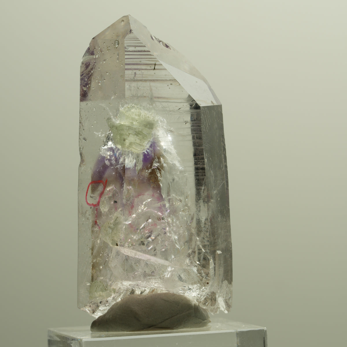 Enhydro Lemurian Phantom Amethyst Analcim Prehnit 2x Blase Streep Mine Namibia 52*24*17mm #14797