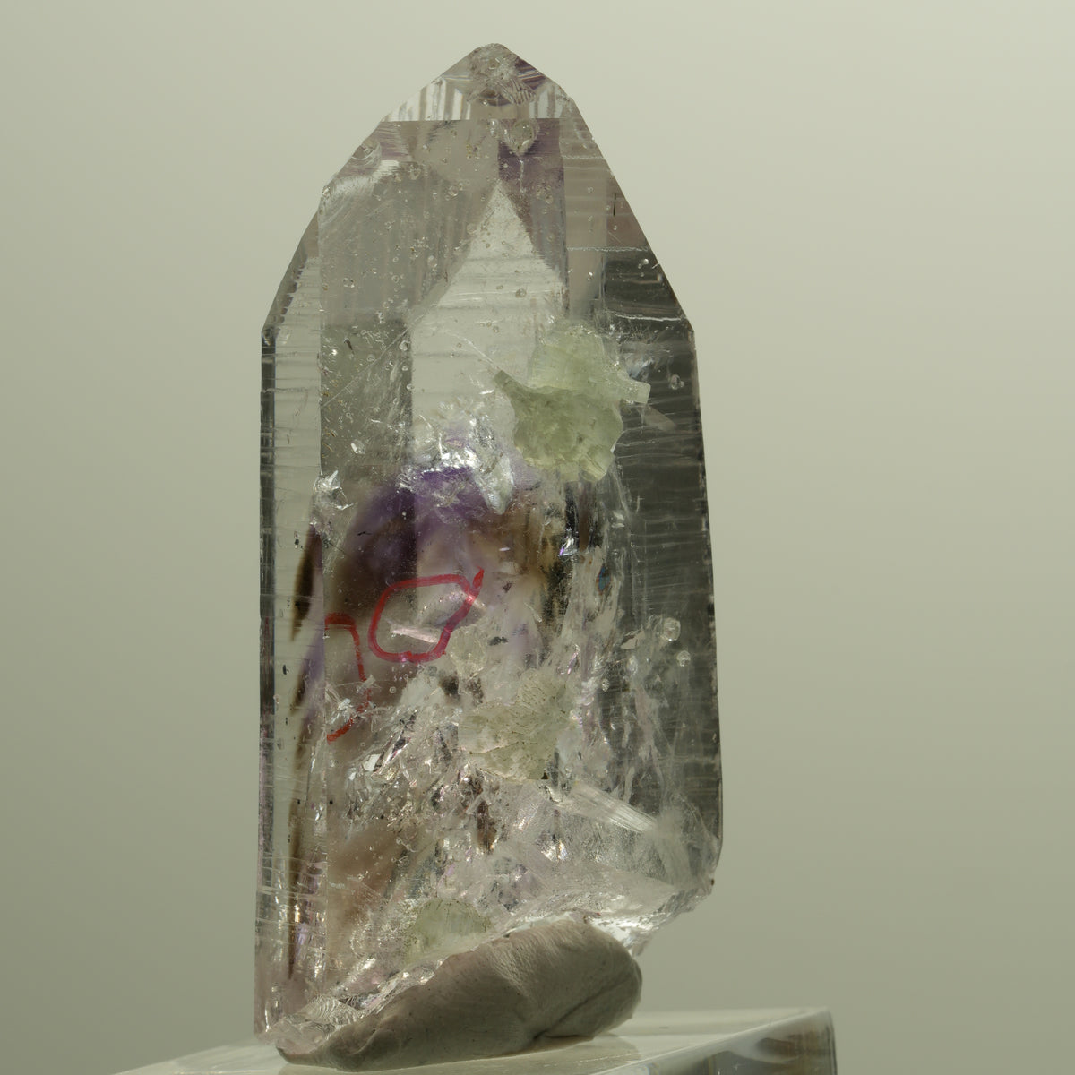 Enhydro Lemurian Phantom Amethyst Analcim Prehnit 2x Blase Streep Mine Namibia 52*24*17mm #14797