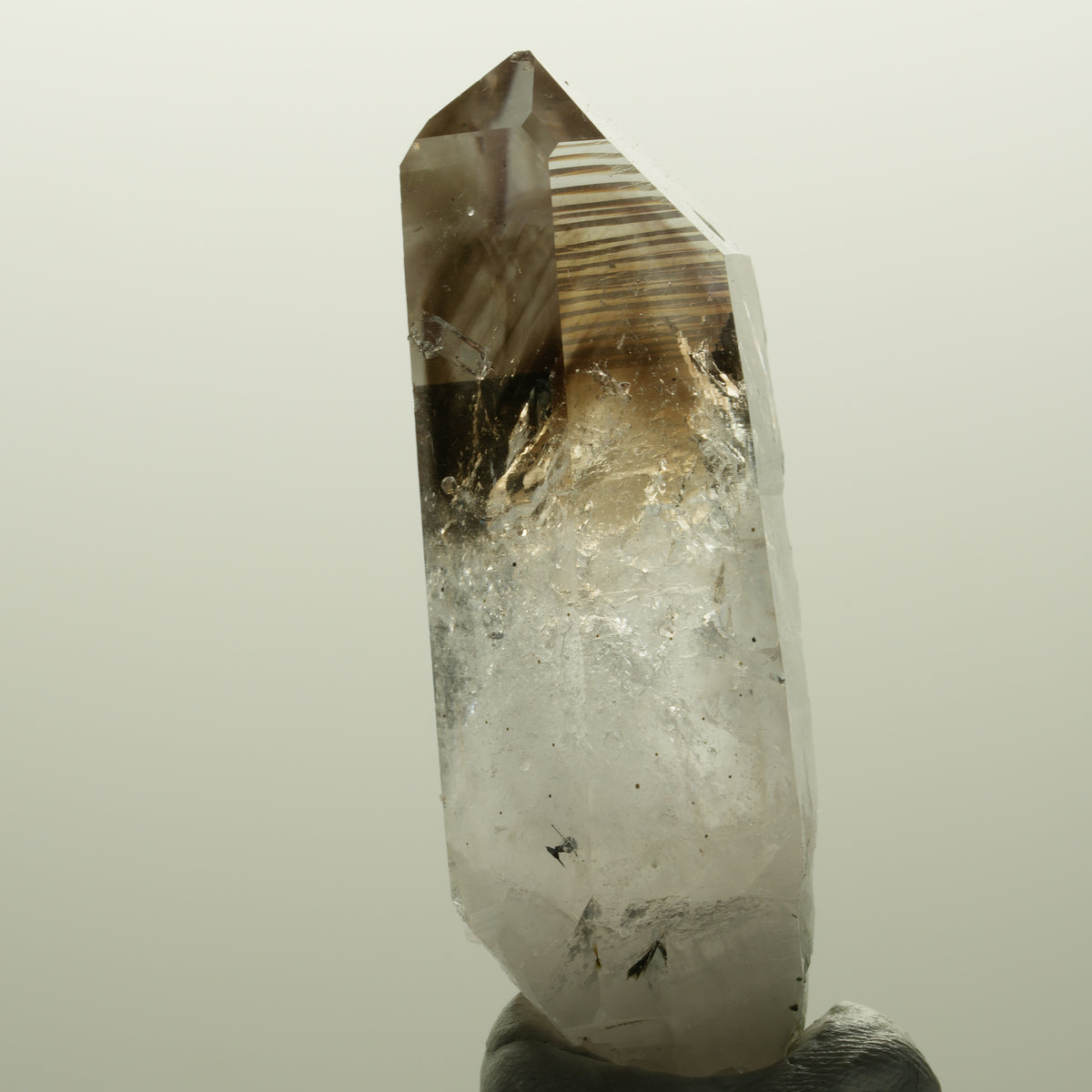 Klare Lemurian Phantom Amethyst Spitze Streep Mine Goboboseb, Namibia 57*23*18mm #14798