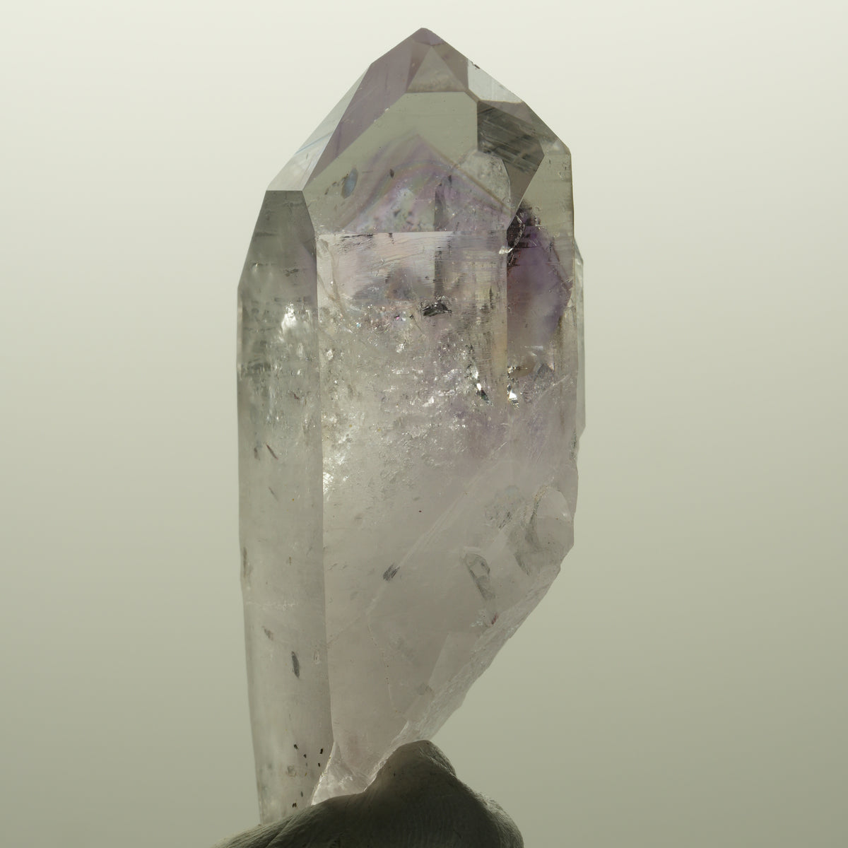 Harlekin Lemurian Phantom Amethyst Spitze Streep Mine, Goboboseb, Namibia 58*28*22mm #14799