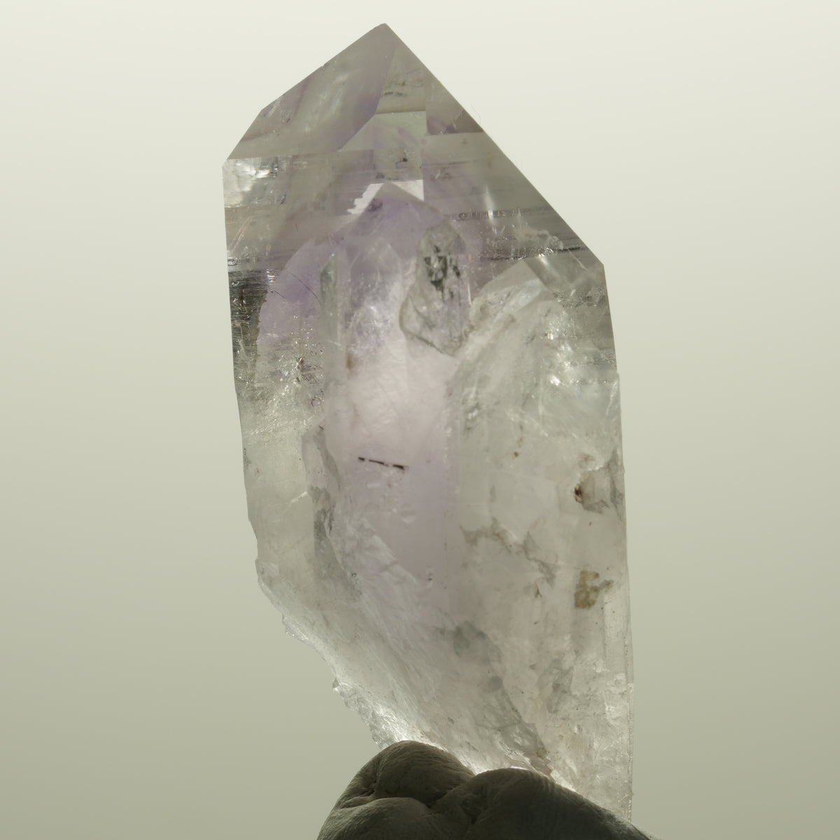 Harlekin Lemurian Phantom Amethyst Spitze Streep Mine, Goboboseb, Namibia 58*28*22mm #14799