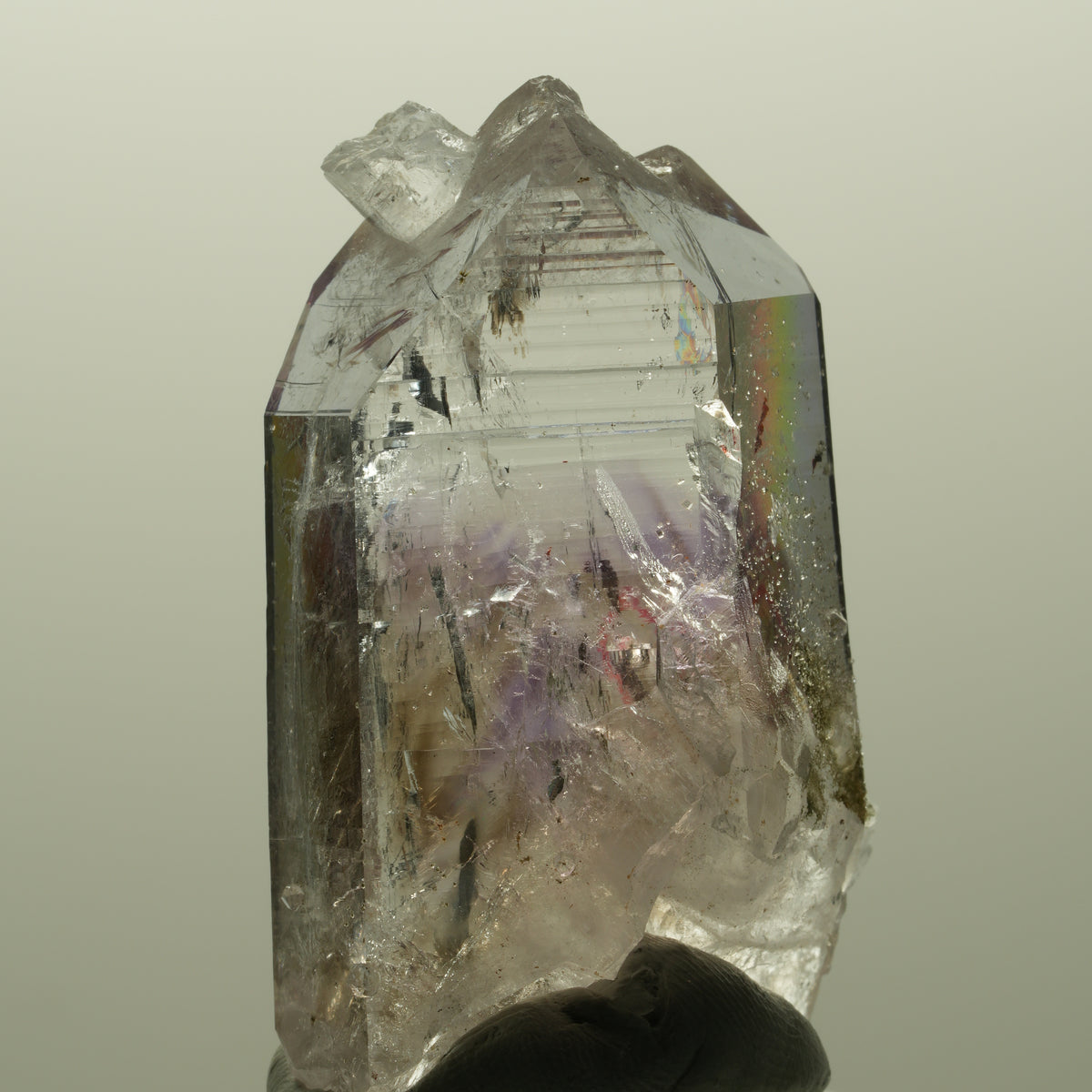 Enhydro Harlekin Lemurian Phantom Amethyst Analcim 1x Blase Streep Mine Namibia 49*29*16mm #14800