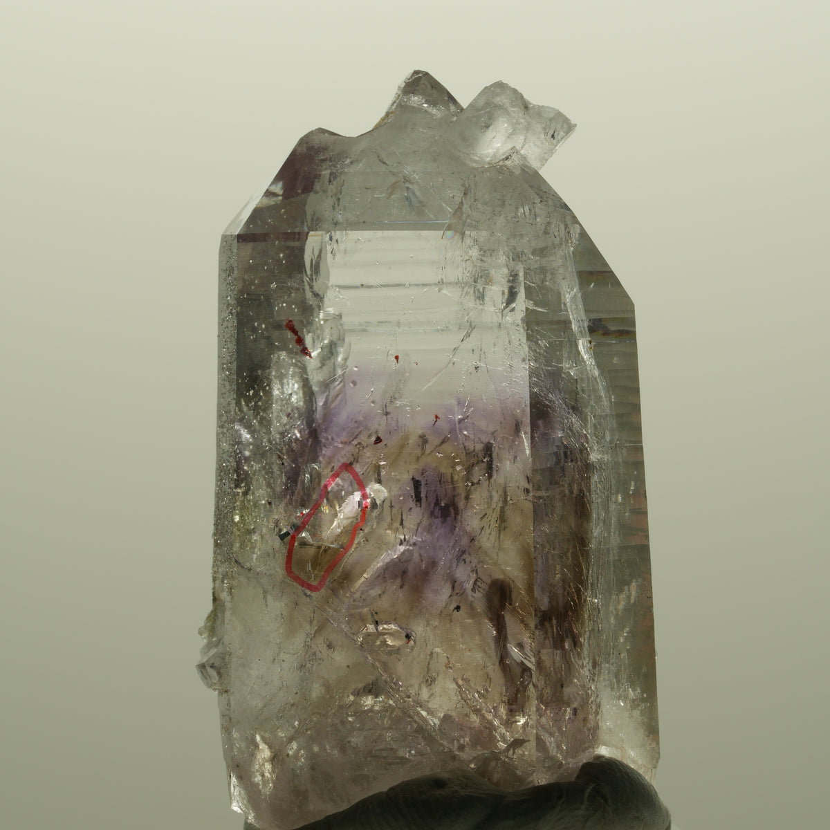 Enhydro Harlekin Lemurian Phantom Amethyst Analcim 1x Blase Streep Mine Namibia 49*29*16mm #14800