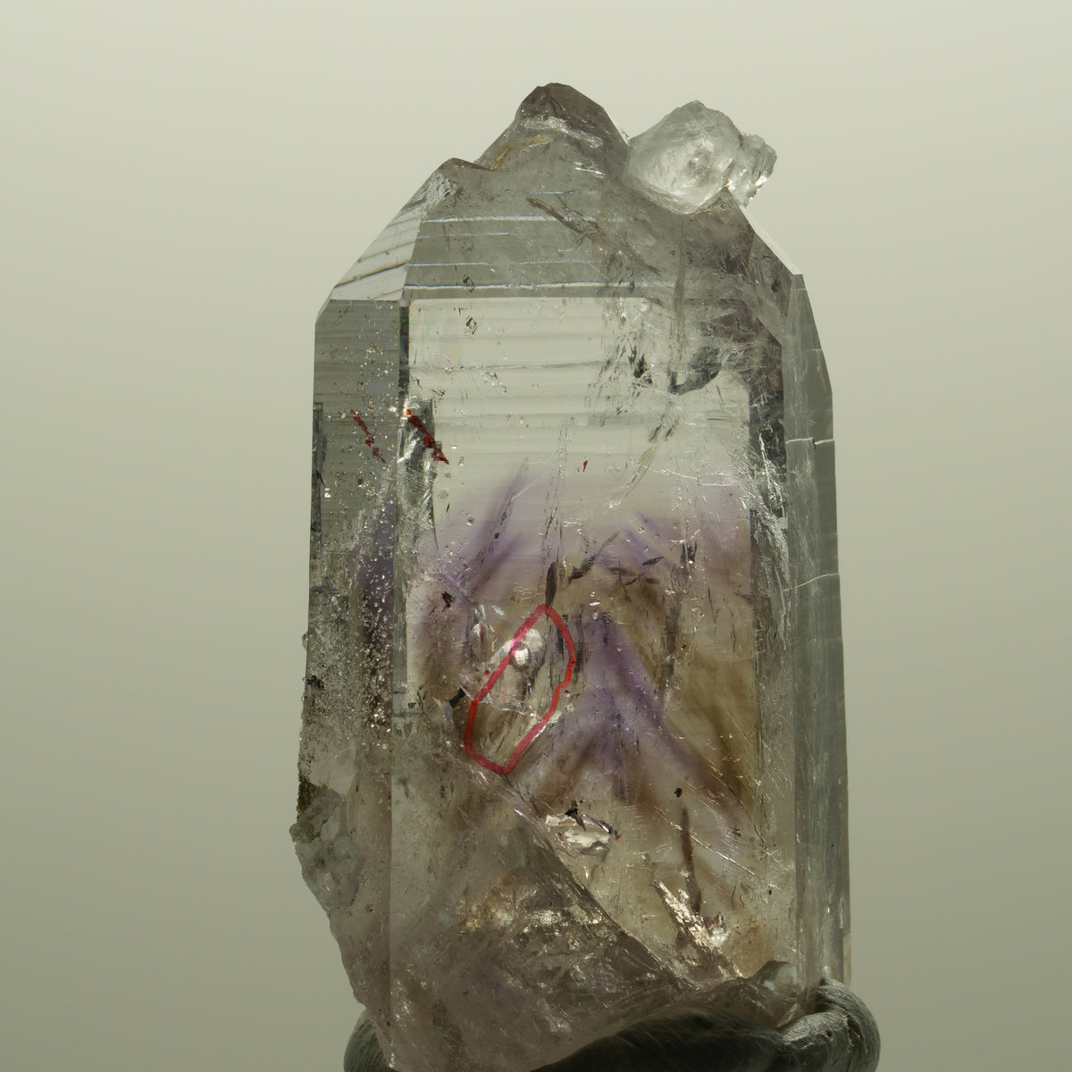 Enhydro Harlekin Lemurian Phantom Amethyst Analcim 1x Blase Streep Mine Namibia 49*29*16mm #14800