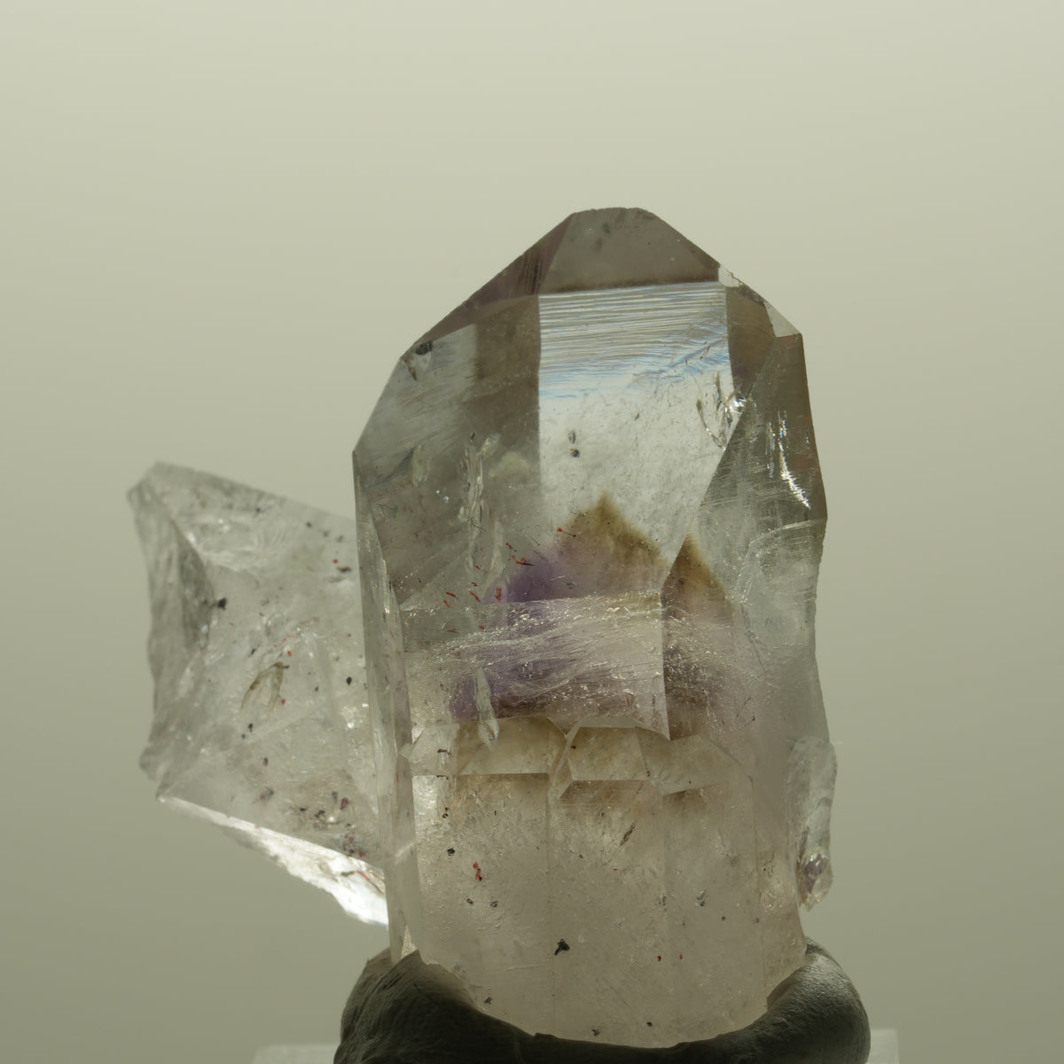 Harlekin Lemurian Phantom Amethyst Gruppe Streep Mine, Goboboseb, Namibia 43*41*24mm #14804
