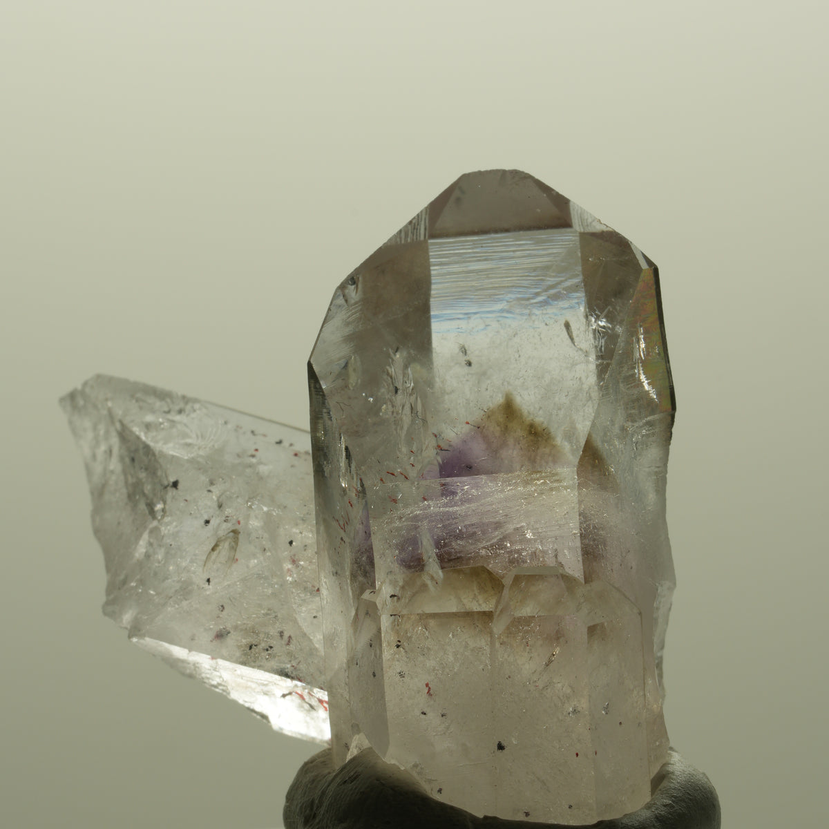 Harlekin Lemurian Phantom Amethyst Gruppe Streep Mine, Goboboseb, Namibia 43*41*24mm #14804
