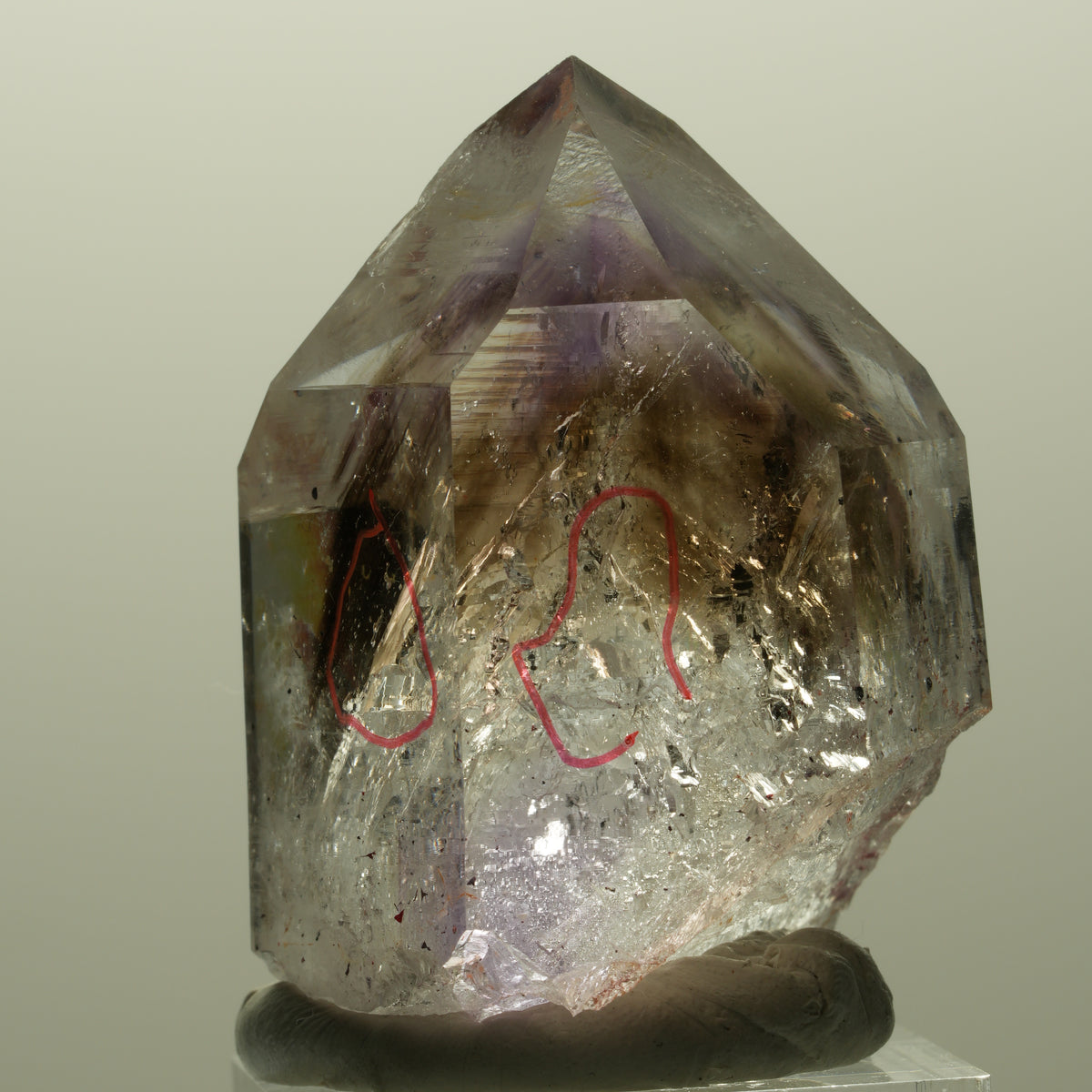 Enhydro Harlekin Lemurian Phantom Amethyst, 2x Blase Streep Mine, Namibia 44*33*26mm #14805