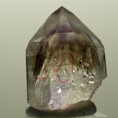 Enhydro Harlekin Lemurian Phantom Amethyst, 2x Blase Streep Mine, Namibia 44*33*26mm #14805