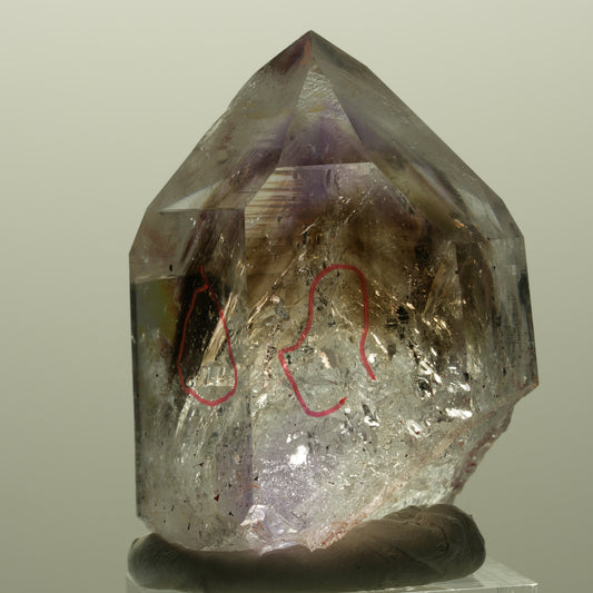 Enhydro Harlekin Lemurian Phantom Amethyst, 2x Blase Streep Mine, Namibia 44*33*26mm #14805