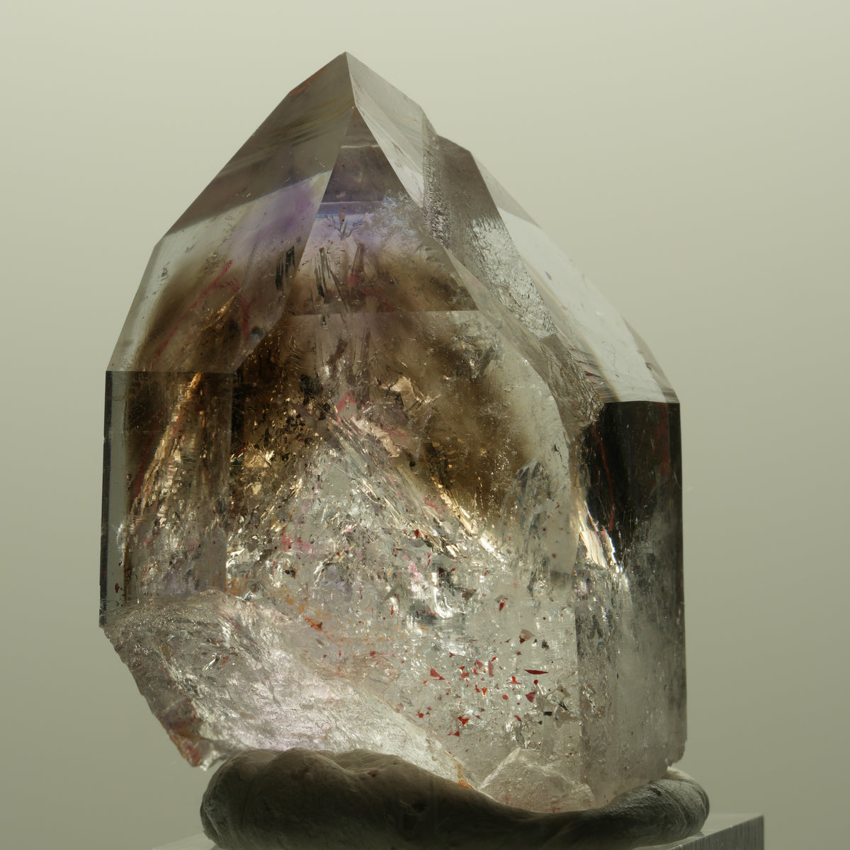 Enhydro Harlekin Lemurian Phantom Amethyst, 2x Blase Streep Mine, Namibia 44*33*26mm #14805