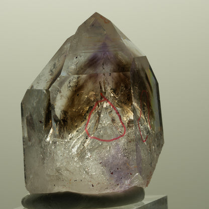 Enhydro Harlekin Lemurian Phantom Amethyst, 2x Blase Streep Mine, Namibia 44*33*26mm #14805