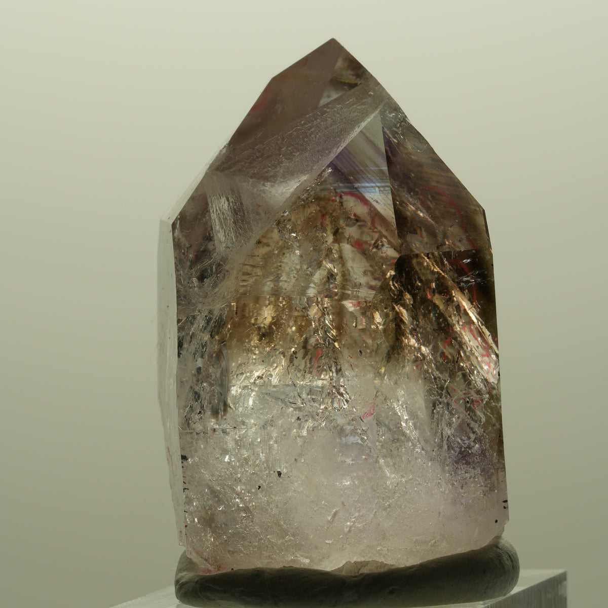 Enhydro Harlekin Lemurian Phantom Amethyst, 2x Blase Streep Mine, Namibia 44*33*26mm #14805