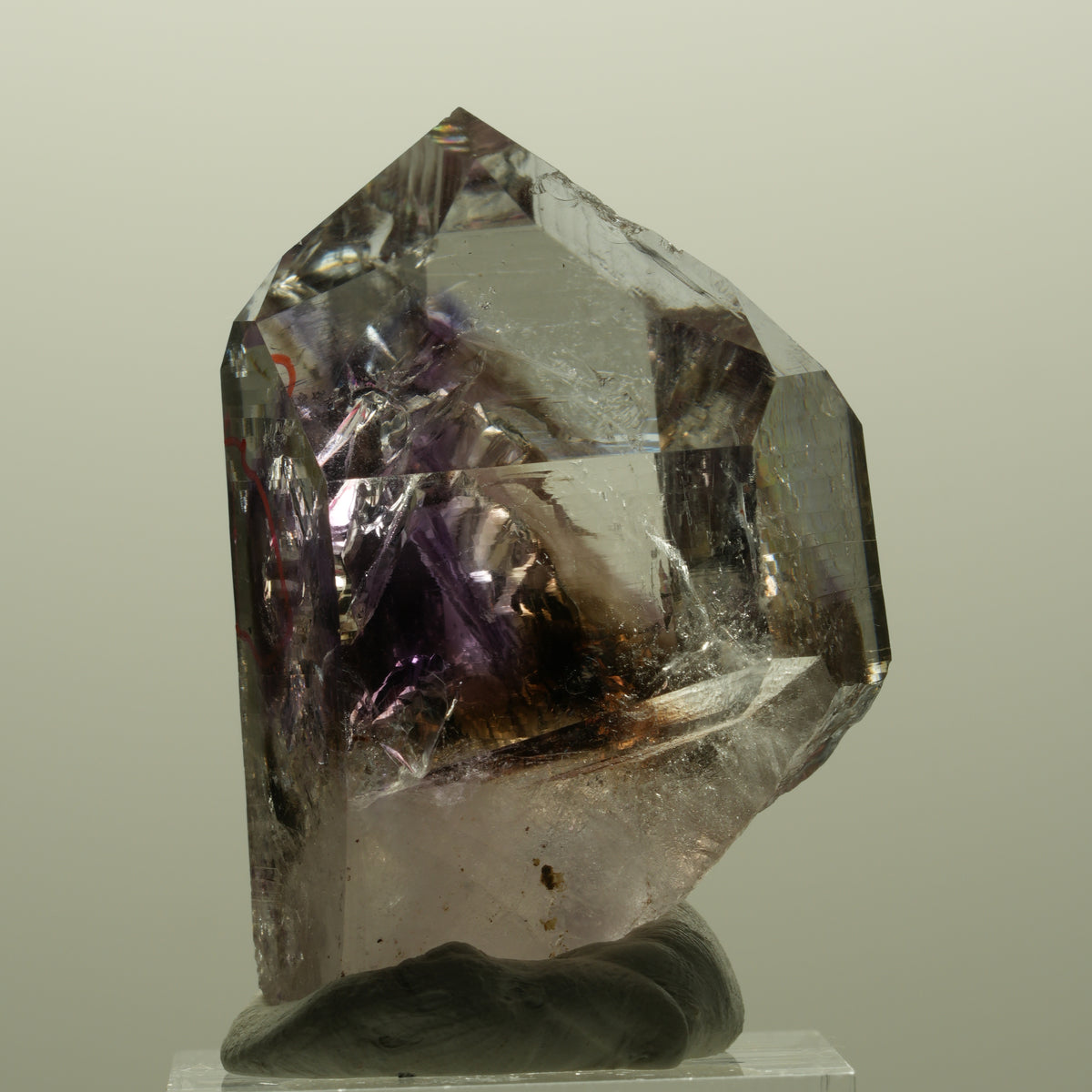 Enhydro Lemurian Phantom Amethyst Spitze, 1x Blase (groß) Streep Mine, Namibia 43*29*27mm #14807