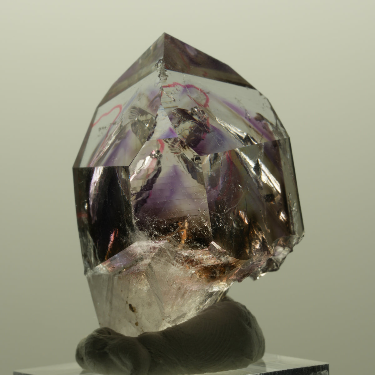 Enhydro Lemurian Phantom Amethyst Spitze, 1x Blase (groß) Streep Mine, Namibia 43*29*27mm #14807